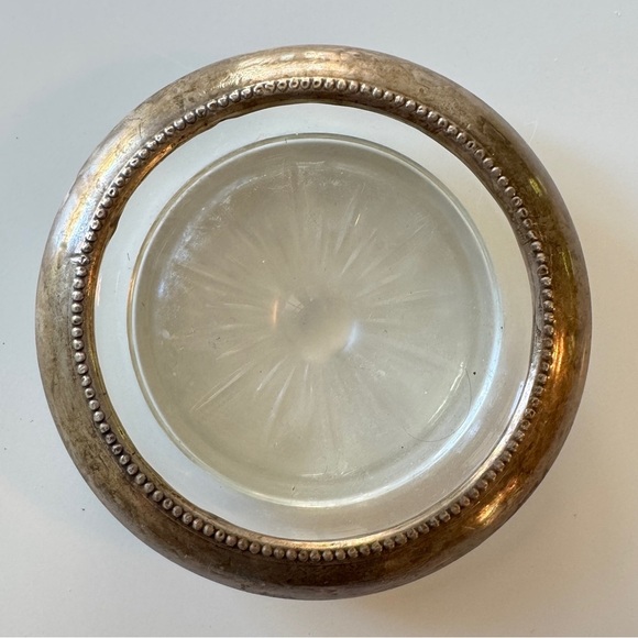 Frank M Whiting Sterling Silver Encased Glass Coaster - Picture 5 of 7